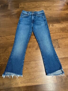 Mother, lil Insider Crop Step Fray, Work Hard Play Hard, size 25P